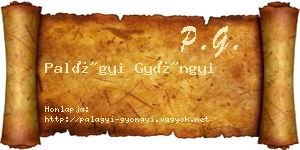 Palágyi Gyöngyi névjegykártya